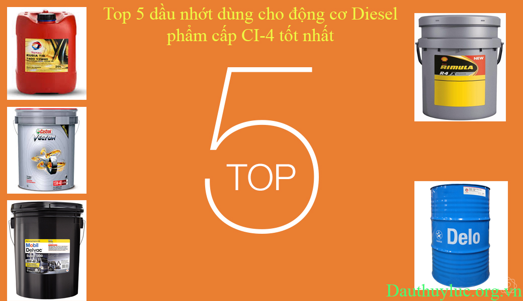 Top 5 dầu nhớt dùng cho động cơ Diesel phẩm cấp CI-4 tốt nhất