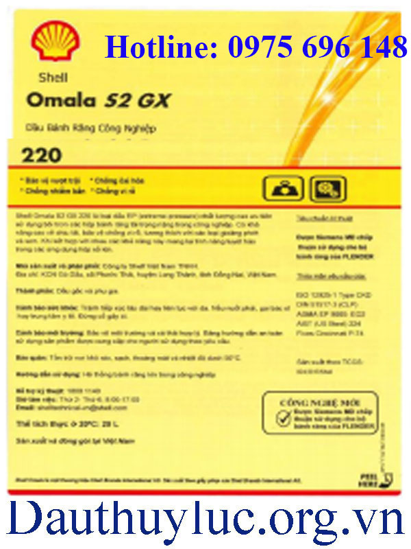 Dầu bánh răng Shell Omala S2 GX 220 - Dầu Thủy Lực, Dau thuy luc