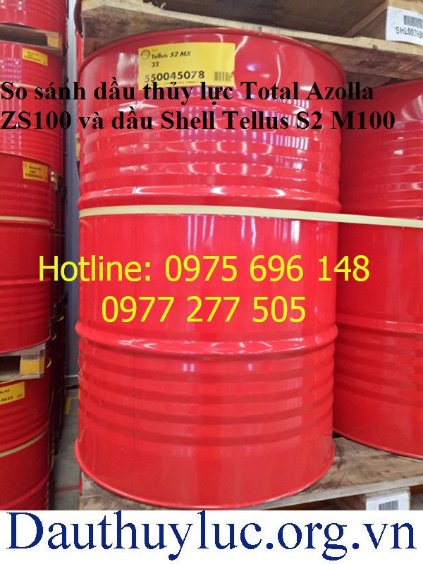 So sánh dầu thủy lực total Azolla ZS100 và dầu Shell tellus S2 M100