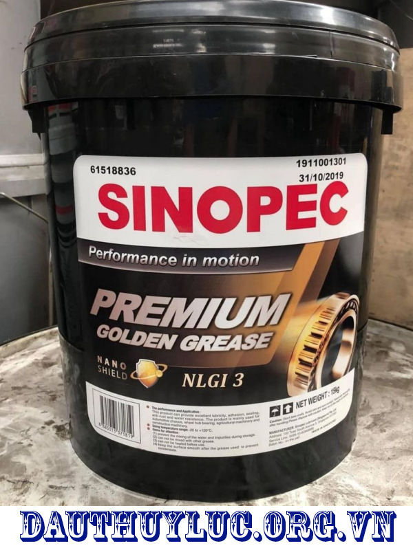 Mỡ Sinopec Premium Golden Grease NLGI 3