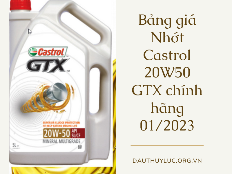 Bảng giá Nhớt Castrol 20W50 GTX chính hãng 2/2023