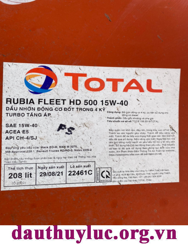 Dầu Total Rubia FLEET HD 500 15W40