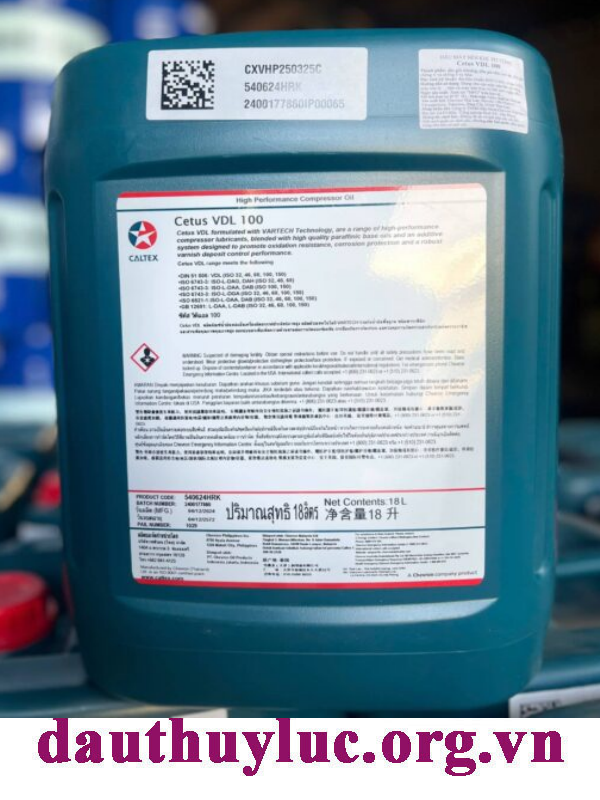 Dầu máy nén khí Pistong Caltex Cetus VDL 100