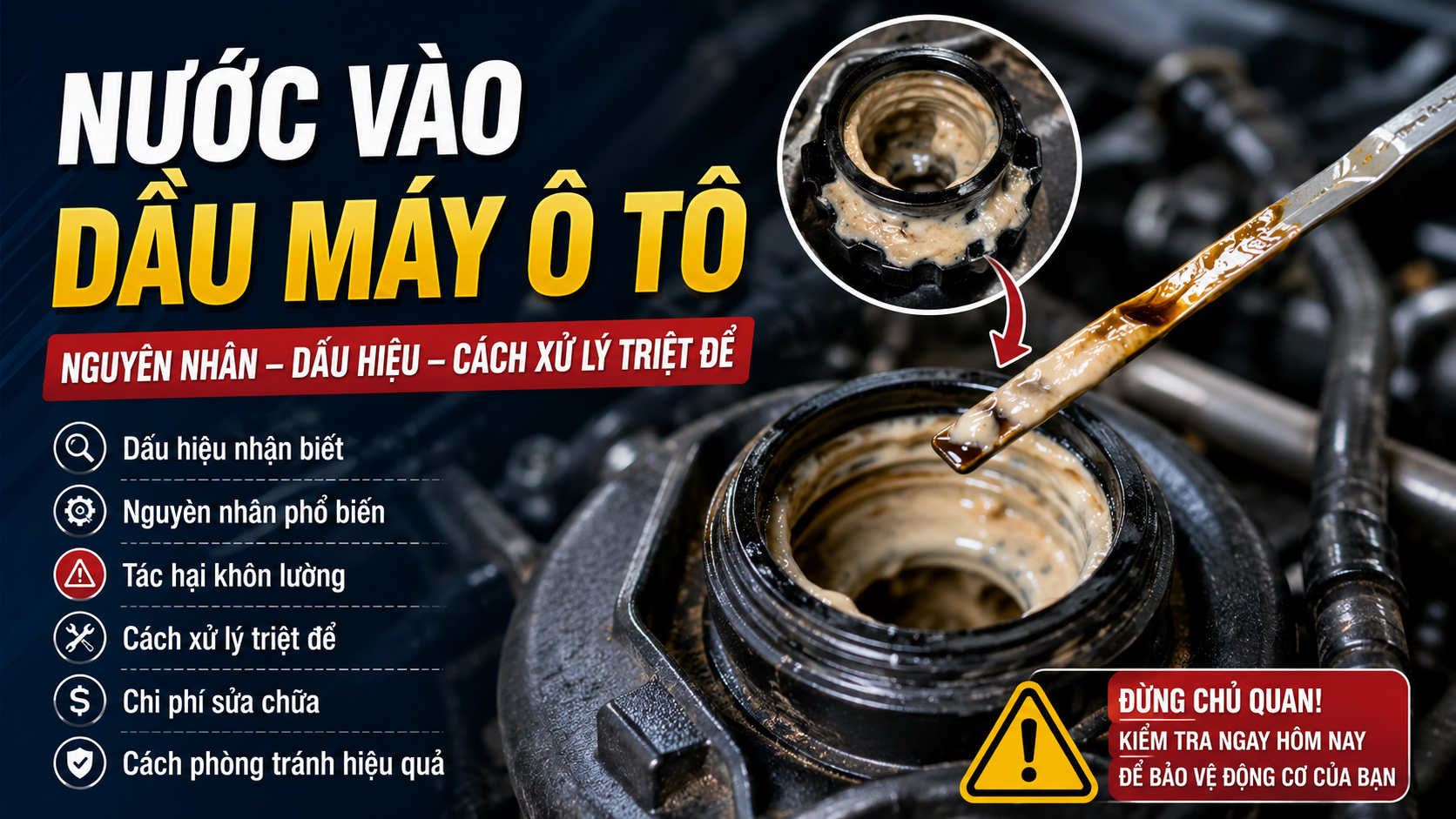 Nước Vào Dầu Máy Ô Tô: Nguyên Nhân & Cách Xử Lý Triệt Để