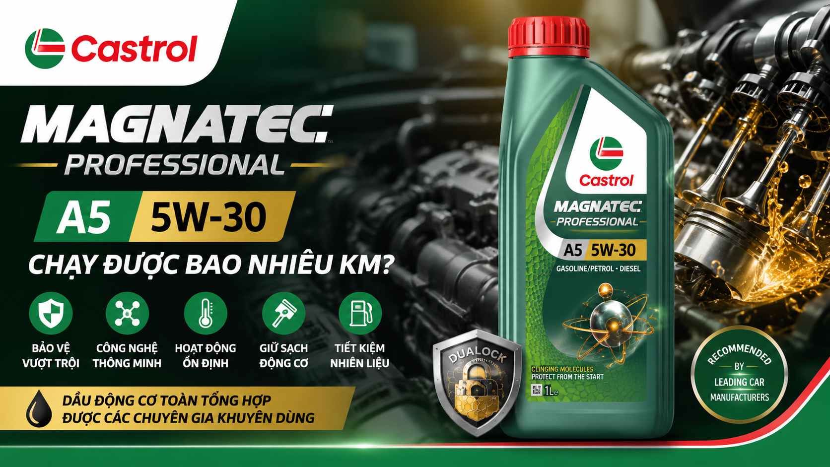 Castrol Magnatec Professional A5 5W30 Chạy Được Bao Nhiêu Km? Khi Nào Nên Thay?