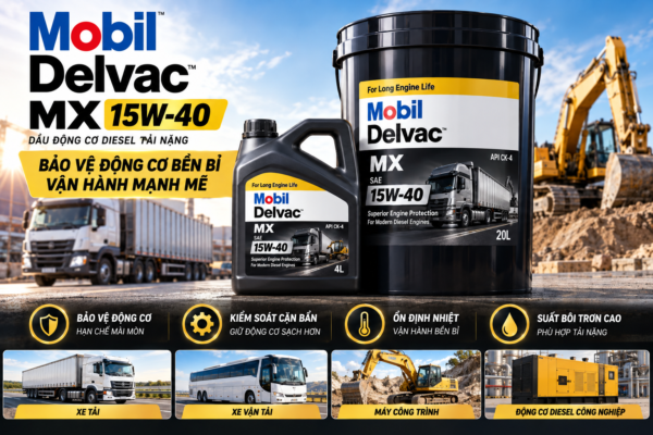 Mobil Delvac MX 15W-40 Chính Hãng – Mua Ngay Giá Tốt